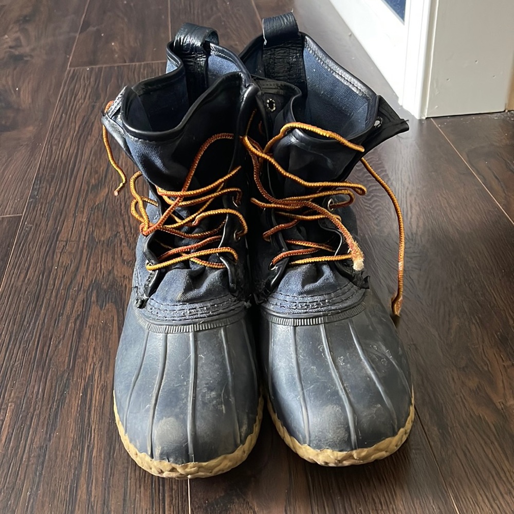 L.L Bean navy bean boots